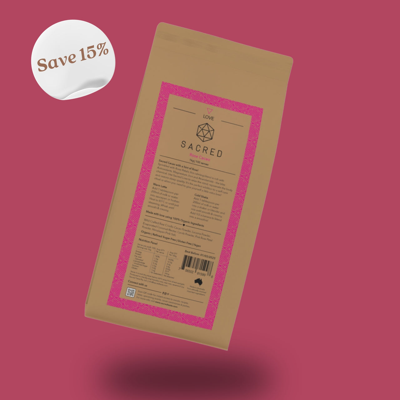 Love: Rose Cacao 1kg Bag